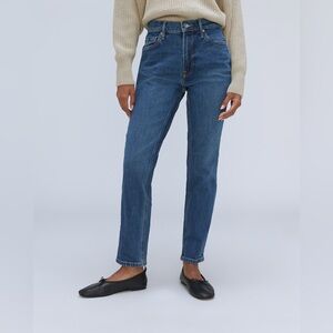 Everlane The Original Cheeky Crop Jeans Size 26 Straight Leg Dark Wash